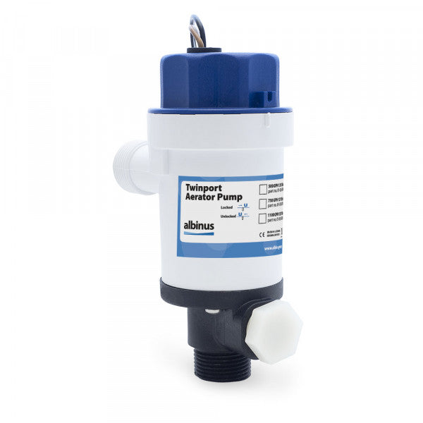 Twinport aerator pumpa 500GPH Short Stack 12V