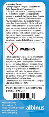 Prašak za resetiranje brodskog WC sustava