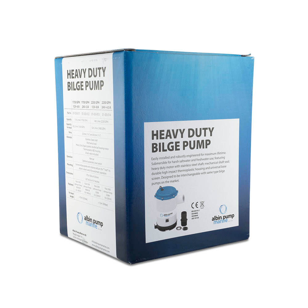 Potopna kaljužna pumpa Albin Heavy Duty 1750 GPH 12V